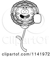 Poster, Art Print Of Black And White Talking Marigold Flower Character