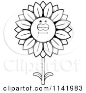 Poster, Art Print Of Black And White Bored Sunflower Character
