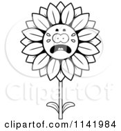Poster, Art Print Of Black And White Scared Sunflower Character