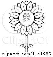Poster, Art Print Of Black And White Drunk Sunflower Character