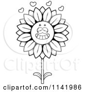 Poster, Art Print Of Black And White Sunflower Character In Love