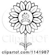 Poster, Art Print Of Black And White Mad Sunflower Character