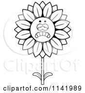 Poster, Art Print Of Black And White Depressed Sunflower Character