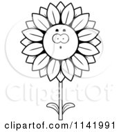 Poster, Art Print Of Black And White Surprised Sunflower Character