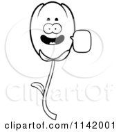 Poster, Art Print Of Black And White Talking Tulip Flower Character