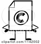Poster, Art Print Of Black And White Copyright Document Mascot With Hands On Hips