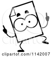 Poster, Art Print Of Black And White Document Mascot Doing A Happy Dance