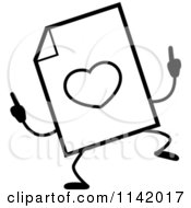 Poster, Art Print Of Black And White Love Document Mascot Doing A Happy Dance