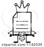 Poster, Art Print Of Black And White Business Document Mascot In A Red Tie King