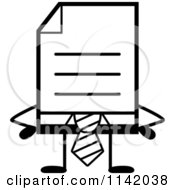 Poster, Art Print Of Black And White Business Document Mascot In A Red Tie With Hands On Hips