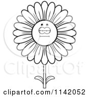 Poster, Art Print Of Black And White Bored Daisy Flower Character