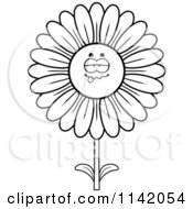 Poster, Art Print Of Black And White Sick Daisy Flower Character