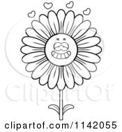 Poster, Art Print Of Black And White Daisy Flower Character In Love