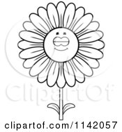 Poster, Art Print Of Black And White Sleeping Daisy Flower Character