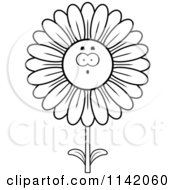 Poster, Art Print Of Black And White Surprised Daisy Flower Character