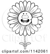 Poster, Art Print Of Black And White Talking Daisy Flower Character