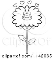 Poster, Art Print Of Black And White Dandelion Flower Character In Love