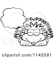 Poster, Art Print Of Black And White Dreaming Hedgehog