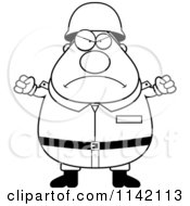 Poster, Art Print Of Black And White Mad Chubby Army Man