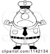 Poster, Art Print Of Black And White Angry Chubby Police Man
