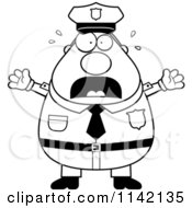 Poster, Art Print Of Black And White Frightened Chubby Police Man