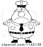 Poster, Art Print Of Black And White Depressed Chubby Police Man