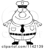 Poster, Art Print Of Black And White Happy Chubby Police Man
