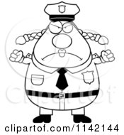 Poster, Art Print Of Black And White Angry Chubby Police Woman