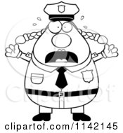 Poster, Art Print Of Black And White Panicing Chubby Police Woman