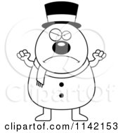 Poster, Art Print Of Black And White Angry Pudgy Snowman