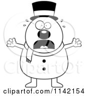 Poster, Art Print Of Black And White Stressed Pudgy Snowman