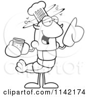 Poster, Art Print Of Black And White Drunk Chef Lobster Or Crawdad Mascot Character