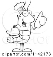 Black And White Chef Lobster Or Crawdad Mascot Character With An Idea