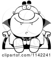 Poster, Art Print Of Black And White Sitting Pudgy Vampire