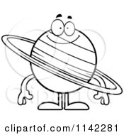 Poster, Art Print Of Black And White Smiling Planet Saturn