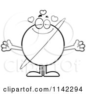 Cartoon Clipart Of A Black And White Loving Planet Uranus Vector Outlined Coloring Page by Cory Thoman
