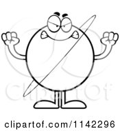 Cartoon Clipart Of A Black And White Mad Planet Uranus Vector Outlined Coloring Page