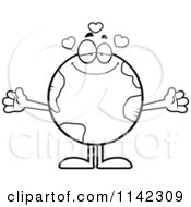 Poster, Art Print Of Black And White Earth Globe With Open Arms