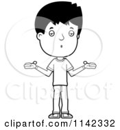 Poster, Art Print Of Black And White Careless Adolescent Teenage Boy Shrugging