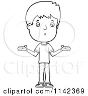Poster, Art Print Of Black And White Adolescent Teenage Boy Shrugging