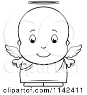 Poster, Art Print Of Black And White Cute Baby Boy Angel