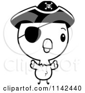 Poster, Art Print Of Black And White Cute Baby Parrot Pirate