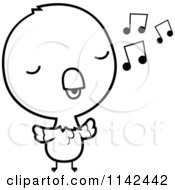 Poster, Art Print Of Black And White Cute Baby Parrot Singing