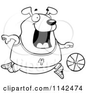 Poster, Art Print Of Black And White Chubby Dog Playing Basketball