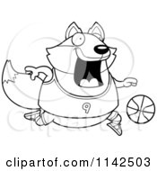 Poster, Art Print Of Black And White Chubby Fox Playing Basketball
