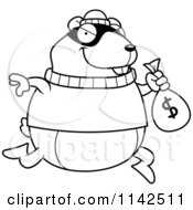 Poster, Art Print Of Black And White Hamster Robbing A Bank