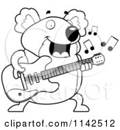 Poster, Art Print Of Black And White Chubby Koala Guitarist
