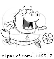 Poster, Art Print Of Black And White Chubby Lizard Playing Basketball