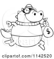 Poster, Art Print Of Black And White Lizard Robbing A Bank