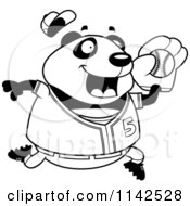 Poster, Art Print Of Black And White Chubby Panda Playing Baseball